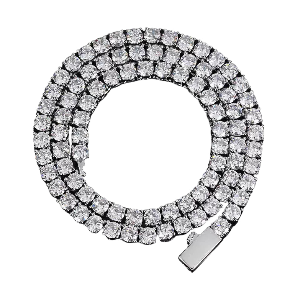 5mm Iced 5A Natural Zircon Blingbling Tennis Necklace