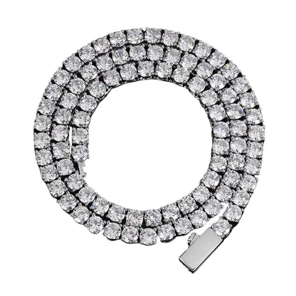 5mm Iced 5A Natural Zircon Blingbling Tennis Necklace