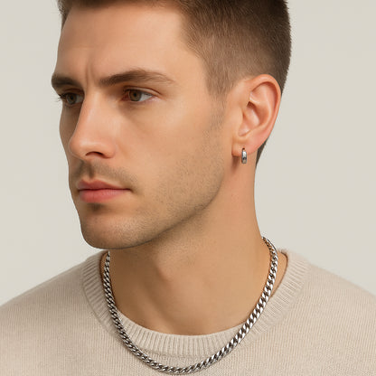 8mm Sterling Silver Cuban Link Chain – Rhodium Finish