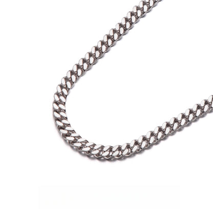 8mm Sterling Silver Cuban Link Chain – Rhodium Finish