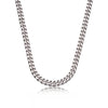 8mm Sterling Silver Cuban Link Chain – Rhodium Finish
