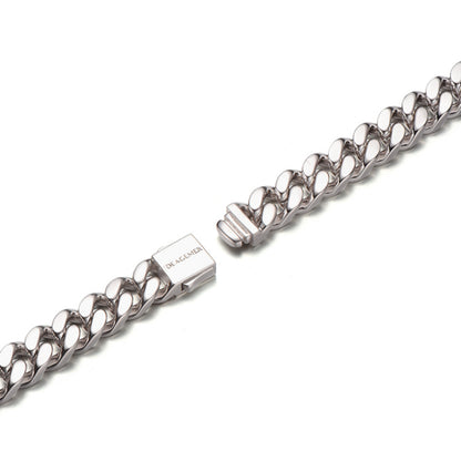 8mm Sterling Silver Cuban Link Chain – Rhodium Finish