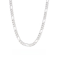 8mm Sterling Silver Figaro Chain – Rhodium Finish