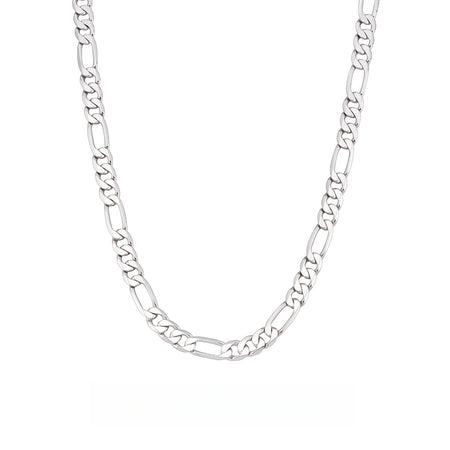 8mm Sterling Silver Figaro Chain – Rhodium Finish