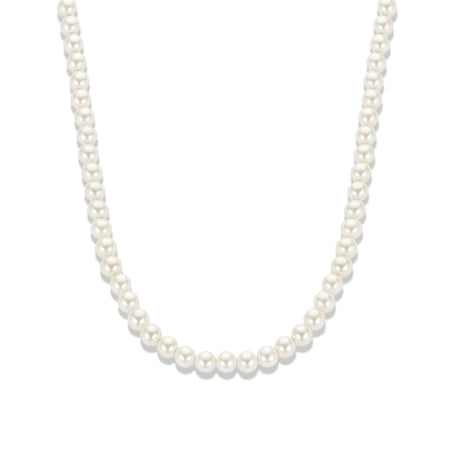 8mm Classic Pearl Necklace – Silver Finish – Inspired by ASAP Rocky