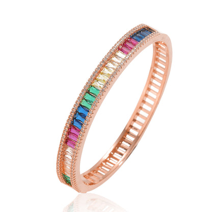 8mm Channel-Set 5A Rainbow Natural Zircon Bracelet