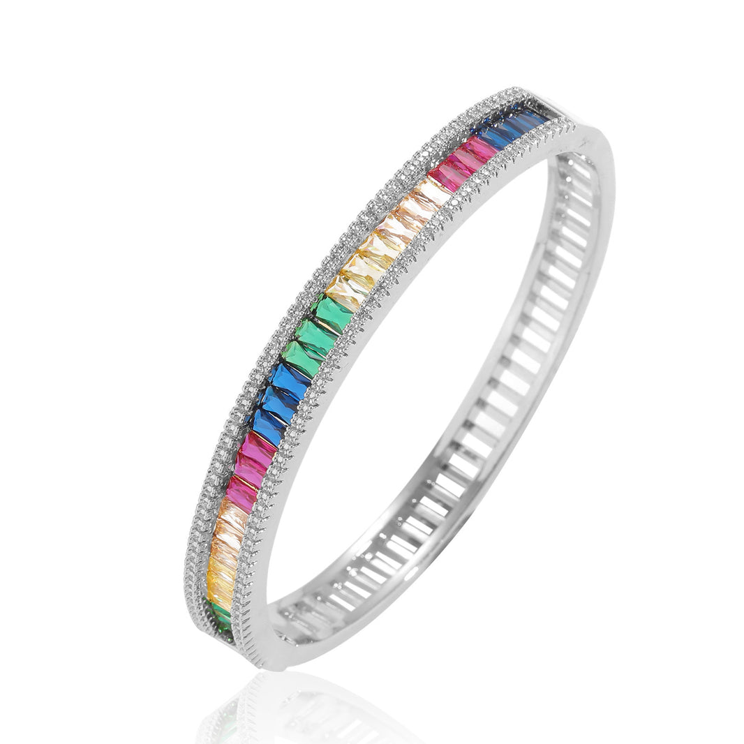 8mm Channel-Set 5A Rainbow Natural Zircon Bracelet