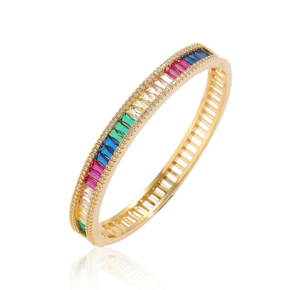 8mm Channel-Set 5A Rainbow Natural Zircon Bracelet