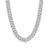 10mm 925 Sterling Silver Iced Out Moissanite Cuban Link Chain – White Gold Finish