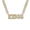 9mm Custom Iced Out Cuban Link Name Pendant – Gold Finish