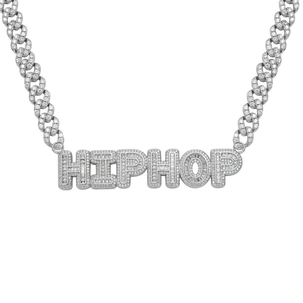9mm Custom Iced Out Cuban Link Name Pendant – Gold Finish