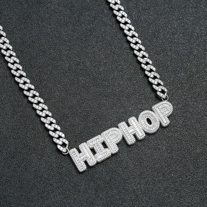 9mm Custom Iced Out Cuban Link Name Pendant – Gold Finish