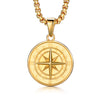 Sterling Silver Compass Pendant – 14K Gold Finish