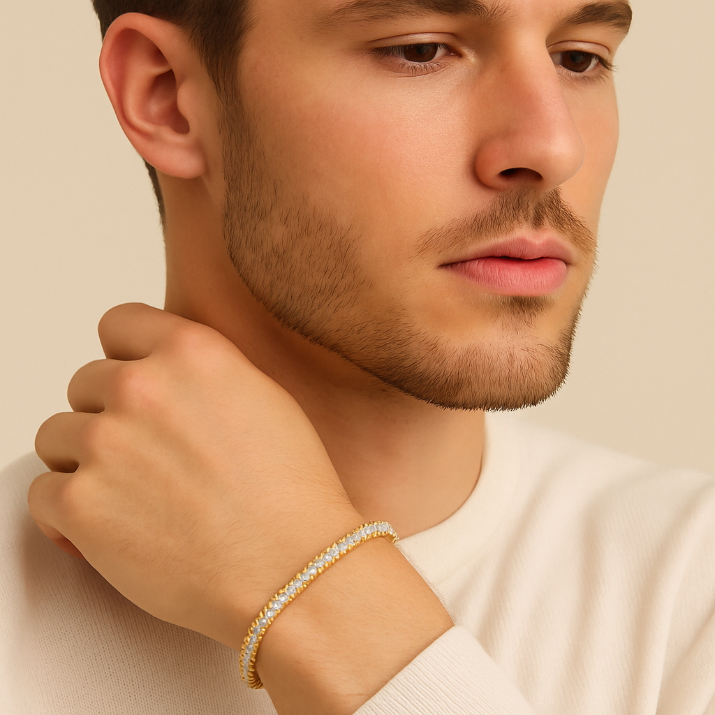 4mm Tennis Bracelet – 14K Gold Finish