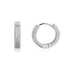 Iced Hoop Earrings – White Gold Finish