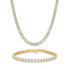 4mm Tennis Chain Set – 14K Gold Finish