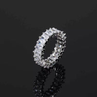 6mm Baguette-Cut Natural Zircon Band Ring