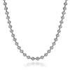 4mm Sterling Silver Beaded Necklace – White Gold Finish