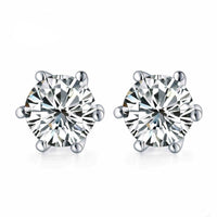 8mm S925 Prong-Set CZ Stud Earrings