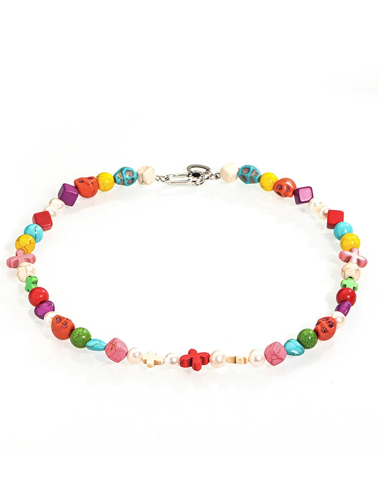 CRALAYSHE | Colored Turquoise Beaded Necklace