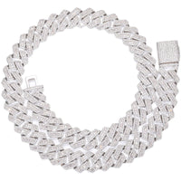 16mm Iced Out 5A Square-Cut Natural Zircon Cuban Chain Necklace