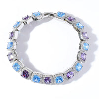 Cluster Multicolor Natural Zircon Tennis Bracelet