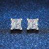 5mm S925 1ct 5A Princess-Cut Natural Zircon Stud Earrings