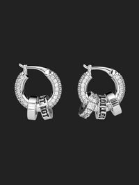 10mm S925 Iced CZ Hoop Earrings