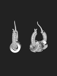 10mm S925 Iced Natural Zircon Hoop Earrings