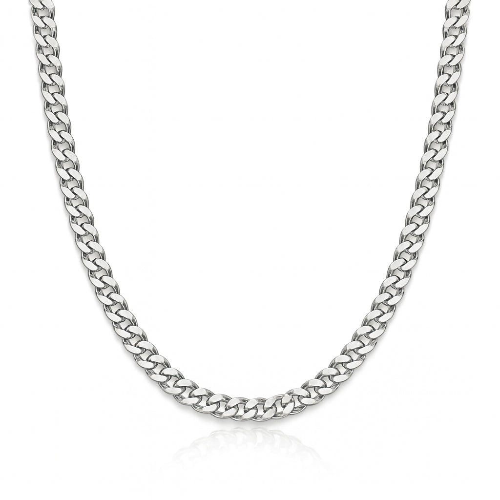 5mm Cuban Link Chain – Silver Finish