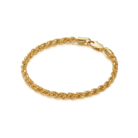 4mm S925 Gold-Plated Rope Chain Bracelet