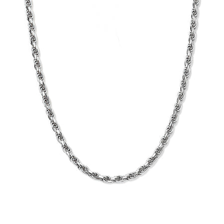 3mm Rope Chain – Silver Finish