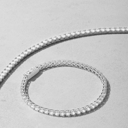 5mm 925 Sterling Silver Moissanite Tennis Bracelet – White Gold Finish