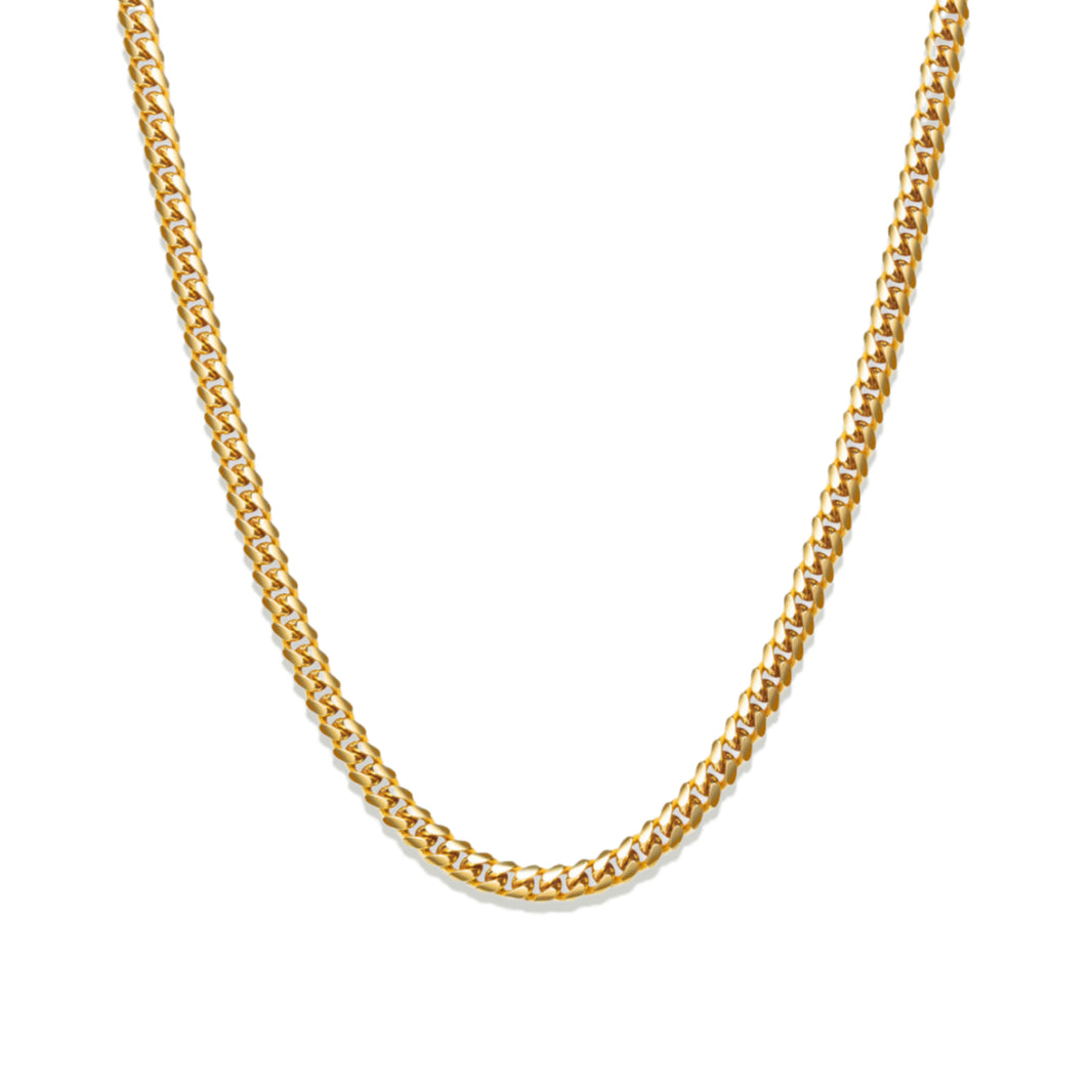 3mm Cuban Link Chain – 14K Gold Finish