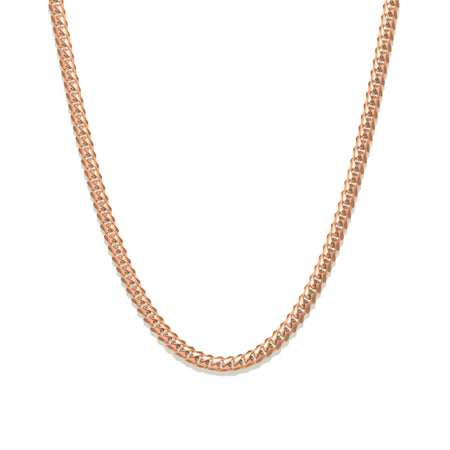 3mm Cuban Link Chain – Rose Gold Finish