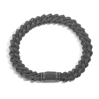 10mm Iced Out Diamond-Cut Cuban Link Bracelet – Black Gold Finish