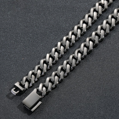 10mm Iced Out Diamond-Cut Cuban Link Chain – Black Gold Finish