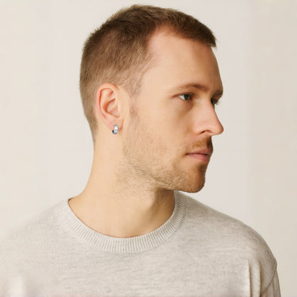 Sterling Silver Hoop Earrings – Rhodium Finish