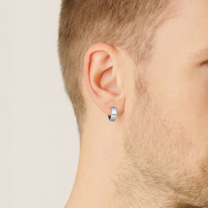 Sterling Silver Hoop Earrings – Rhodium Finish