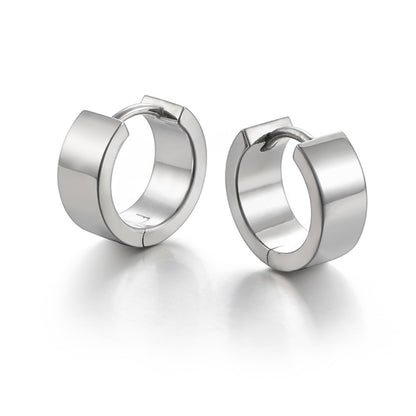 Sterling Silver Hoop Earrings – Rhodium Finish