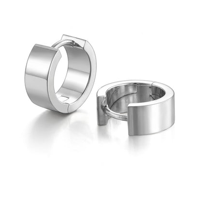 Sterling Silver Hoop Earrings – Rhodium Finish