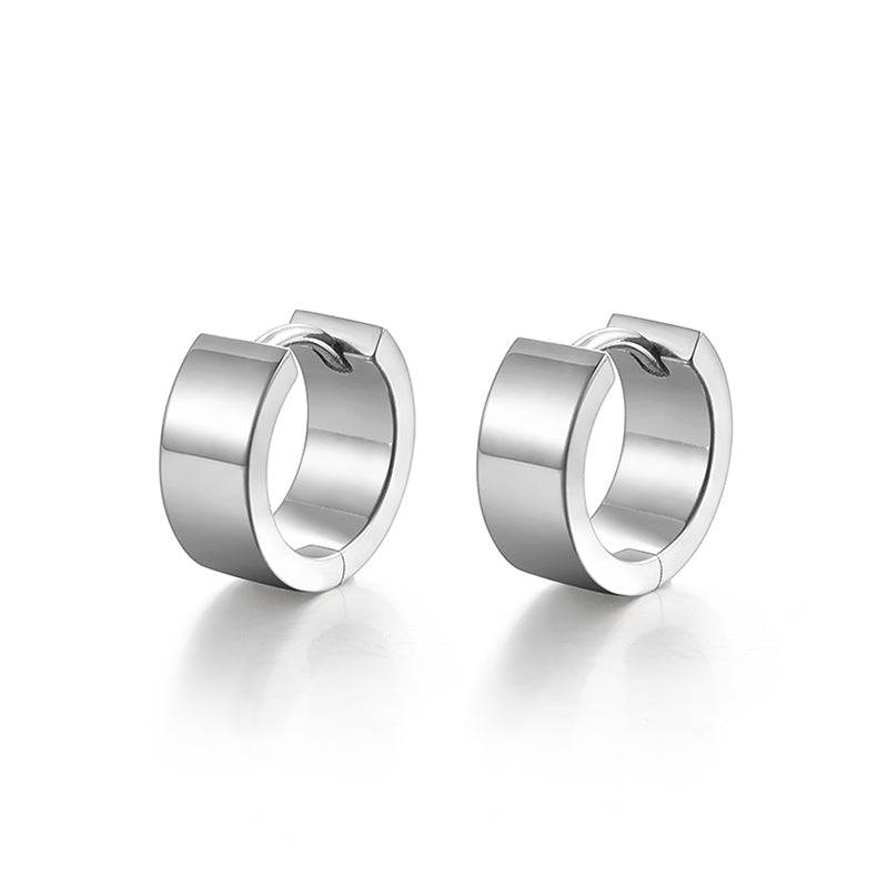 Sterling Silver Hoop Earrings – Rhodium Finish
