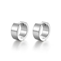 Sterling Silver Hoop Earrings – Rhodium Finish