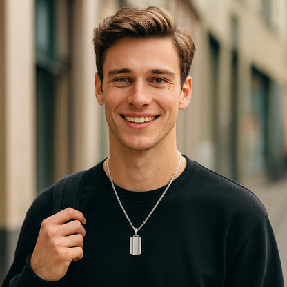 Sterling Silver Egyptian Scarab Pendant – Silver Finish