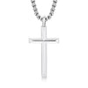 Sterling Silver Cross Pendant – White Gold Finish