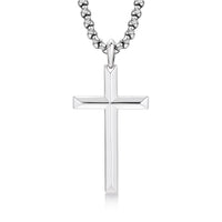 Sterling Silver Cross Pendant – White Gold Finish