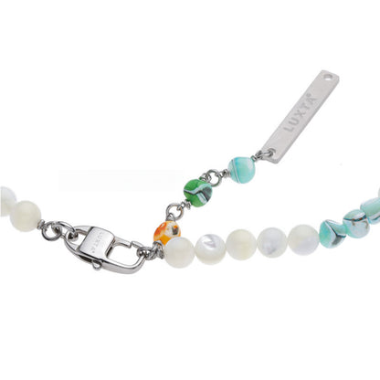 Multicolor Pearl Necklace – Silver Finish
