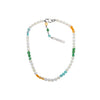Multicolor Pearl Necklace – Silver Finish