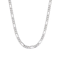4mm Sterling Silver Figaro Chain – Rhodium Finish