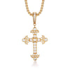 Sterling Silver Vintage Iced Cross Pendant – 14K Gold Finish